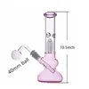 Vidrio de 10.5 pulgadas Bong 14 mm junta dab rig cachimba vaso de agua rosa tubo de agua Difundido Downstem con colector de hielo tubos de quemador de aceite de vidrio de gran tamaño Ultra barato