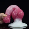 Brinquedo sexual massageador grande nó com ventosa realista cor de carne pênis brinquedos para mulheres plugue anal de silicone flexível