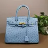 Platinum Handbag Lady's Ostrich French Delicate Bag Women's Skin Women's Advanced Fashionable Large Capacity Hot Mother Bag Genuine Leather