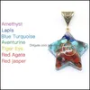 Pendant Necklaces Star 7 Chakras Orgonite Stone Necklace Five Points Shape Healing Energy Natural Orgone Crystal Pendum Lucky Om Jew Dhlzc