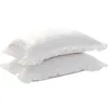 Taie d'oreiller 2pcs Super vente taie d'oreiller blanche 100% coton taie d'oreiller maison literie oreillers couverture pincé à volants conception princesse taies d'oreiller 230214