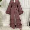 Ropa étnica Mujeres musulmanas Abaya abierta Árabe Islámico Pakistaní Oriente Medio Kimono Cardigan Ramadán Dubai Turquía Kaftan Maxi Robe Vestido