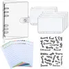 Loose Leaf Mini Binder Pockets Snap Button Budget 6 Ring Covers PVC Clear Notebook Round Protector