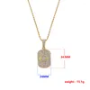 Pendant Necklaces Karopel Gold Color Hip Hop Jewelry Zircon Necklace Pandent For Women Square Moon Stars Gift