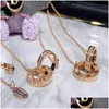 Pendant Necklaces Dupe Love Diamond Necklace Women Double Ring Fl Zc Octagonal Screw Cap Drop Delivery Jewelry Pendants Dha0P