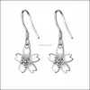 Charm Sier Boucles d'oreilles Zircone Mignon Fleur Fille Femmes Bijoux Beautif Hies Boucle D'oreille Drop Livraison Dhtff