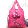 Bolsa de compras de peces de dibujos animados lindo, bolso plegable reutilizable de viaje, bolsa de comestibles, bolsas de almacenamiento para el hogar, nuevo FY3433