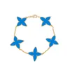 Bracelet Clover 18K Gold Chain Bracelet Designer Fomen Women Love V Diamonds Bracelet Mens Tennis en acier inoxydable à quatre feuilles Fleur B7661690