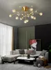 Nordic Crystal Ceiling Lights Fixture American Artistic Copper Ceiling Lamps European Modern Luxury Surface Mounted Bedroom Dining Living Room Lustres Luminaire