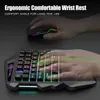 Keyboards One Hand Mechanical Wireless Gaming Keyboard RGB Backlit Portable Mini Keyboard Game Controller For PC PS4 Gamer T230215