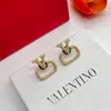 Luxury brand design 18k gold light color stud earrings VL high quality earrings