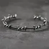 Bracciale rigido dal design creativo e alla moda, semplice braccialetto di filo spinato, da donna, tendenza, hip hop, gioielli da strada, regali