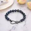 Link Bracelets Chain Jewelry 8 '' 9-10mm Keshi Nero Round Pearl Braccialette