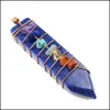 H￤nghalsband Arrowhead Chakra Reiki Healing pendums charms naturliga stenar amet kristallmeditation hexagonal pendum f￶r m￤n wome dhxr1