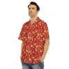 Erkekler Sıradan Gömlek Anime Baskı Gengar Gömlek Erkekler ve Kadınlar Hawai tarzı Kawaii Kısa Kollu Düğme Yukarı Yaz