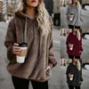Женские толстовки с капюшоном, плюшевый спортивный пуловер, комфортная толстовка с капюшоном и карманом большого размера, шерсть 230215