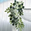 Decoratieve bloemen Witte roos kunstmatige boog achtergrond bloemen muur deur drempel krans woonkamer feest hanger slingers slinger decor