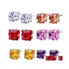 Stud Pretty Earrings For Woman Chic Shimmer Plated Gold Bow Cubic Crystal Rhinestone Drop Delivery Jewelry Dhzwr