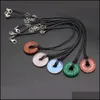 Hangende kettingen 18 mm grote gat kralen ketting natuursteen rozenkwarts blauwe turquoises voor vrouwen maken doe -het -zelf party cadeau drop deliv dhowg