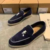 Desiner Loropiana Shoes Online LP Lucky Women's New British Style Flat Heelled Slacker Shoesソフトソールカジュアルシングルシューズ