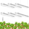 T8 LED Grow Light, 3FT Plant Light Fixture, 30W, Full Spectrum, White, Linkable Design with Timing, T8 Integrated Growing Lamp Fixture, hydroponics, serre, seed 6 Pack