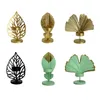 Candle Holders Nordic Alloy Leaf Holder Golden Base Desktop Ornaments Christmas Room Decor Craft Simple Elegant Home