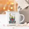 Mugs Eid Mubarak Moon Print Creative Coffee Cup Ramadan Party Decor Drinks Wine Juice Cocoa Cups Islamic Muslim Enamel Gifts