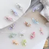 Nail Art Decorations 10PCS Side Flower 3D Acrylic s Decoration With Pearl Floret Jewelry Petal Scale Style 230214