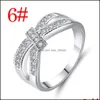 Cluster Rings X Cross Ring for Women Wedding Trendy Jewelry Dazzling CZ Stone Stor modern droppleverans DHXXJ