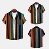 Men's T Shirts Mens Print Casual Shirt Short Sleeve Turndown Collar Blouse