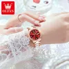 Armbandsur Olevs Women Famous Luxury Brands Automatic Watch Ladies Elegant Ceramic Diamond Mechanical Watches DayDate Watertproof Wristwatch 230215