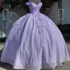 Платья Quinceanera Принцесса Милая бальное платье с блестками и аппликациями на шнуровке Sweet 16 Debutante Party Birthday Vestidos De 15 Anos 06