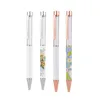 Unique Creative Kawaii Stationery DIY Metal White Pen for Sublimation Full Printing Empty Tube Fillable Glitter Floating Gel Ink Pen