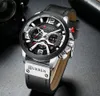 Zegarki na rękę Casual Sport zegarki dla mężczyzn Top marka luksusowy wojskowy skórzany zegarek zegar Man Clock Moda Chronograph Na ręka 230215