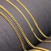 Kettingen Pure Solid 999 24K Yellow Gold Necklace Men Women 1,6 mm Curb Link Chain