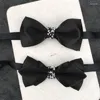 Bow Ties 2023 Fashion Designer Men's Wedding Double Fabric Diamond Black BowTie Gorgeous Banquet Butterfly Tie With Gift Box