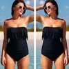 Kadın Tulumlar Yükselen Moda Kadın Mayo Artı Mayo Yastıklı Monokini Bikini Banyo Straplez Bodysuits 230214