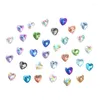 Nail Art Decorations 10pcs Pointed Heart Faceted Crystal Glass Asymmetric 6MM Loose Beads For Jewelry Making DIY Crafts