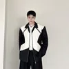 Мужские куртки мужская черная белая сплайс -молния Япония корейская уличная одежда