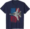 Męskie koszulki patriotyczne marynarki wojenne F-14 Tomcat i amerykańska flaga. Mężczyźni T-shirt z krótkim rękawem Casual Cotton O Neck Letna koszula