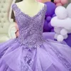 Quinceanera Dresses Princess V-Neck Sequins Ball Gown with Appliques Big Bow Lace-up Tulle Sweet 16 Debutante Party Birthday Vestidos De 15 Anos 09