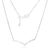 Chains Shimmering Wish Necklace & Pendant Fits Original European Charms Sterling Silver For Woman DIY Fashion Jewelry