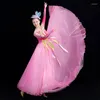 ارتداء مرحلة زي الرقص الصينية التقليدية التي تفتح أزياء كبيرة لباس الملابس الحديثة للسيدات
