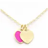 Pendant Necklaces Design Brand Heart Love Necklace For Women Stainless Steel Accessories Zircon Green Pink Jewelry Gift Drop Deliver Dhyuu55