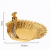 Plates Metal Swan-Shaped Candy Fruit Plate Snack Golden Box El KTV Service Small Home Decoration