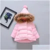 Piumino per ragazze Giacca calda in cotone per bambino Pelliccia invernale con cappuccio Capispalla per bambini Abbigliamento per bambini Giacche per bambina 813 V2 Drop Deli Dhzox