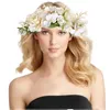 Nakrycia głowy Fairy Flower Crown Tiara Pałąk dla kobiet dziewczyn Big Floral Boho Garland Hair Wewnień Bride Wedding Headwear Play Fairband