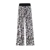 Active Pants Three Legged Women's Petite Yoga High Elastic Waist Pant Comfortable Stretch Print Push Up