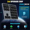 キーボードワイヤレス番号パッド充電式Bluetooth数値キーボードMac Windows 35-Keys Aluminum Numpad Keypad for Accountants T230215