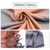 Lenços gradiente de cor da moda com borlas Mulheres pashmina warm muçulmana hijabs shawls bandana lenço de inverno 8pcs/lotscarves